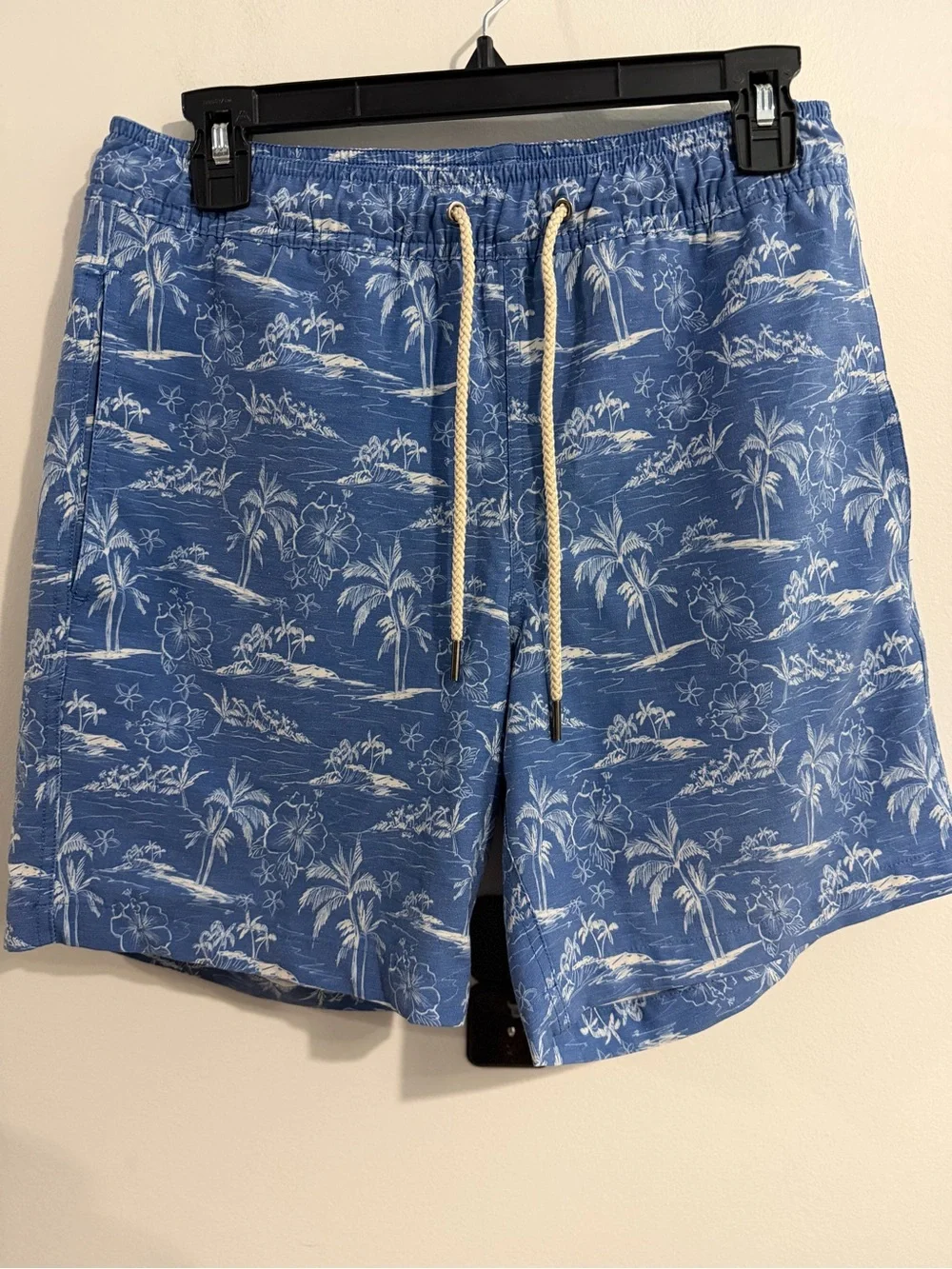 Fair Harbor The Bayberry Lined Swim Trunks Blue Tropical Men’s Size S